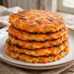 Carrot Pancakes made with grated carrots and eggs, served warm with a soft golden texture and simple healthy toppings