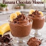 Banana Chocolate Mousse with ripe bananas, cocoa powder, Greek yogurt, and a smooth creamy chocolate texture
