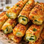 Zucchini Roll-Ups with ricotta, mozzarella, Parmesan, herbs, and marinara sauce